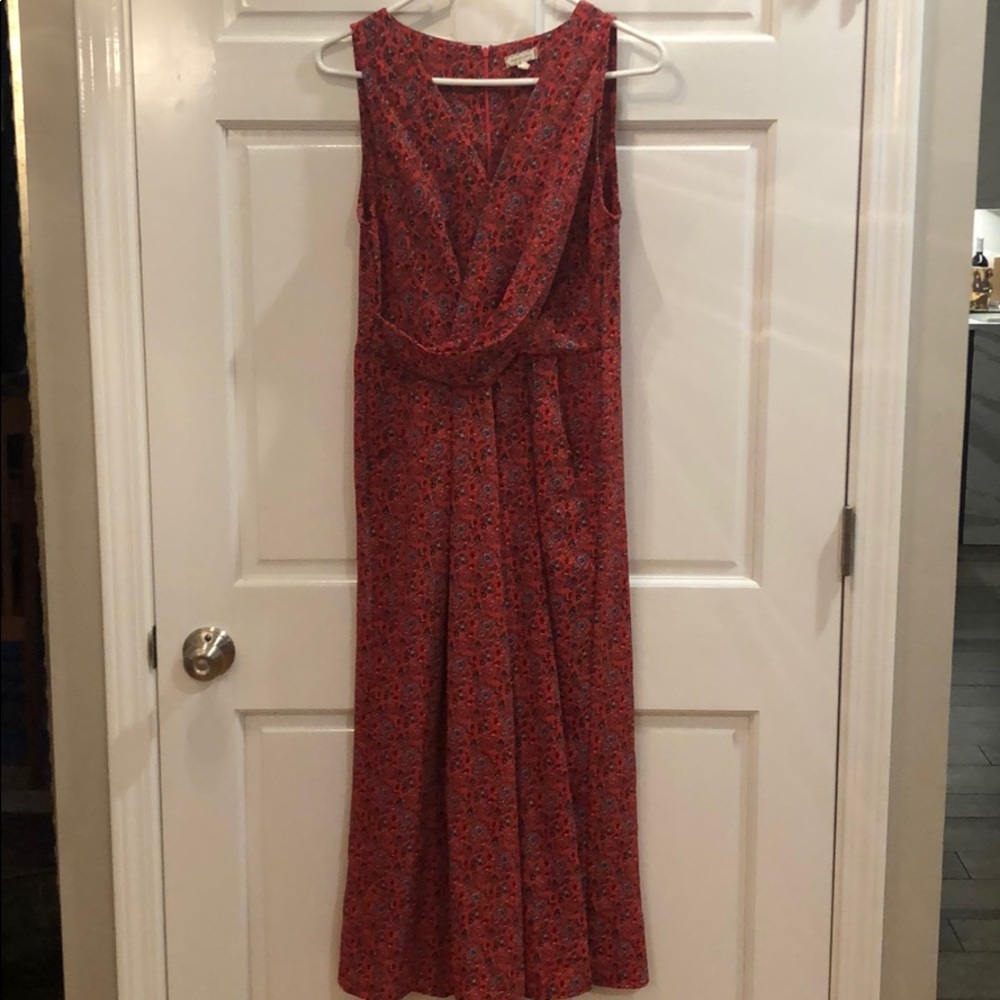 Red floral romper